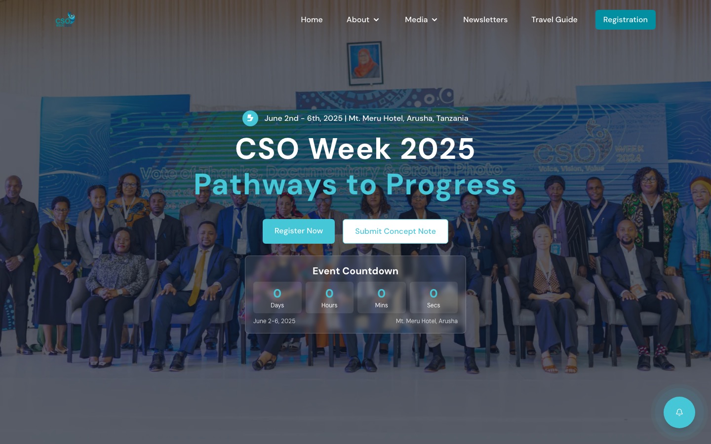CSO Week 2025, Week-long event website: home page screenshot