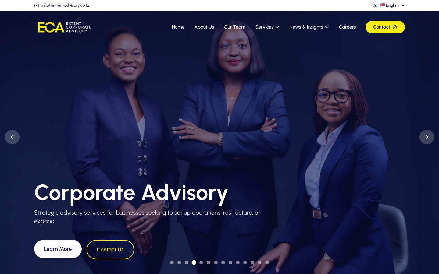 Extent Corporate Advisory on a laptop