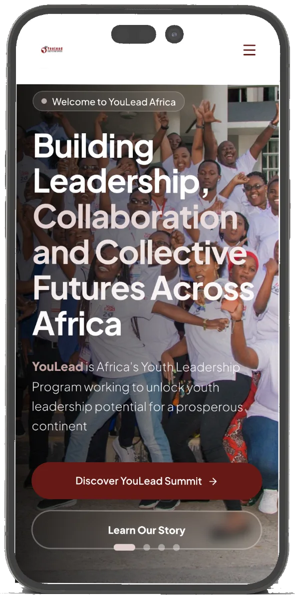 YouLead Africa on a phone