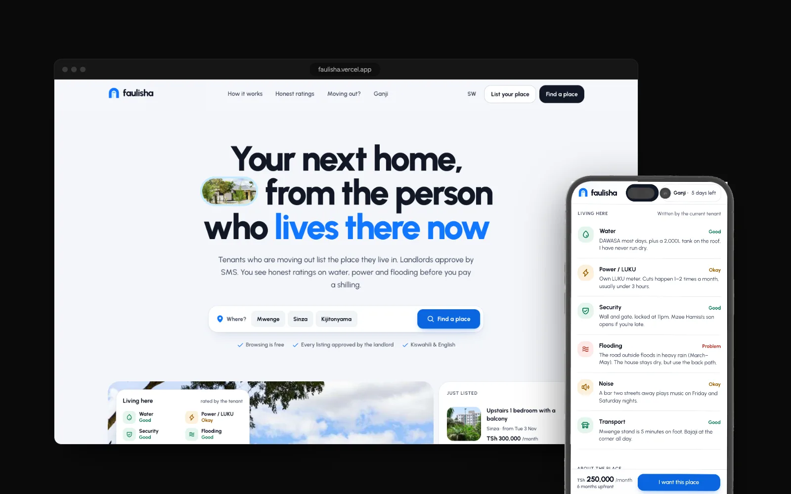Faulisha, Rental marketplace without brokers